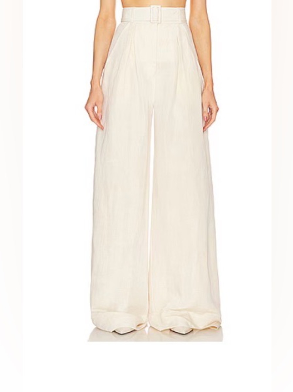 Matthew Bruch Natural Linen Wide Leg Trouser Size 2
